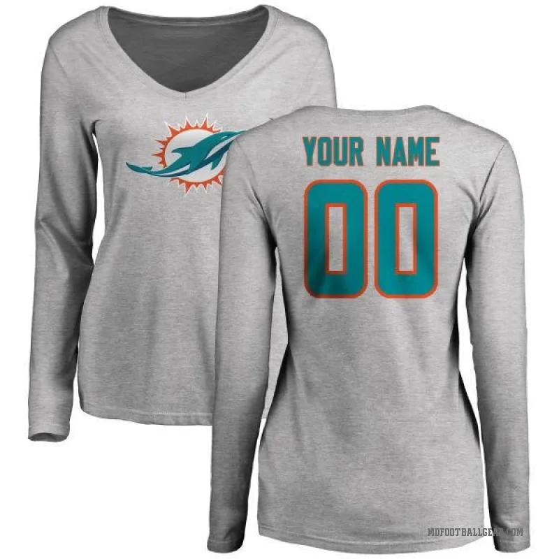 River Cracraft Miami Dolphins Men's Name & Number Logo T-Shirt - Ash